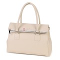 Елегантна дамска чанта, от естествена кожа, в светлобежов цвят. Код: EKK64
