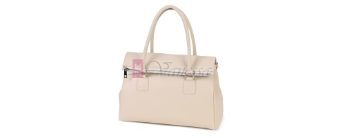 Елегантна дамска чанта, от естествена кожа, в светлобежов цвят. Код: EKK64