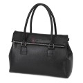 Елегантна дамска чанта, от естествена кожа, в черен цвят. Код: EKK64