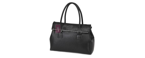 Елегантна дамска чанта, от естествена кожа, в черен цвят. Код: EKK64