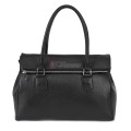 Елегантна дамска чанта, от естествена кожа, в черен цвят. Код: EKK64