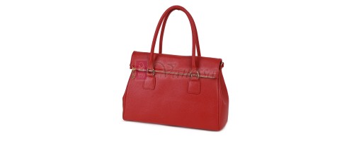 Елегантна дамска чанта, от естествена кожа, в червен цвят. Код: EKK64