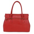 Елегантна дамска чанта, от естествена кожа, в червен цвят. Код: EKK64