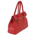 Елегантна дамска чанта, от естествена кожа, в червен цвят. Код: EKK64