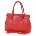 Елегантна дамска чанта, от естествена кожа, в червен цвят. Код: EKK64
