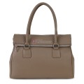 Елегантна дамска чанта, от естествена кожа, в тъмнобежов цвят. Код: EKK64