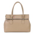 Елегантна дамска чанта, от естествена кожа, в бежов цвят. Код: EKK64