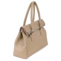 Елегантна дамска чанта, от естествена кожа, в бежов цвят. Код: EKK64