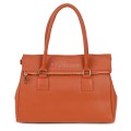 Елегантна дамска чанта, от естествена кожа, в оранжев цвят. Код: EKK64