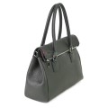 Елегантна дамска чанта, от естествена кожа, в тъмнозелен цвят. Код: EKK64
