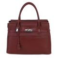 Елегантна дамска чанта, от естествена кожа, в цвят бордо Код: EKK75