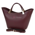 Елегантна дамска чанта от естествена кожа, в цвят бордо Код: EKL62