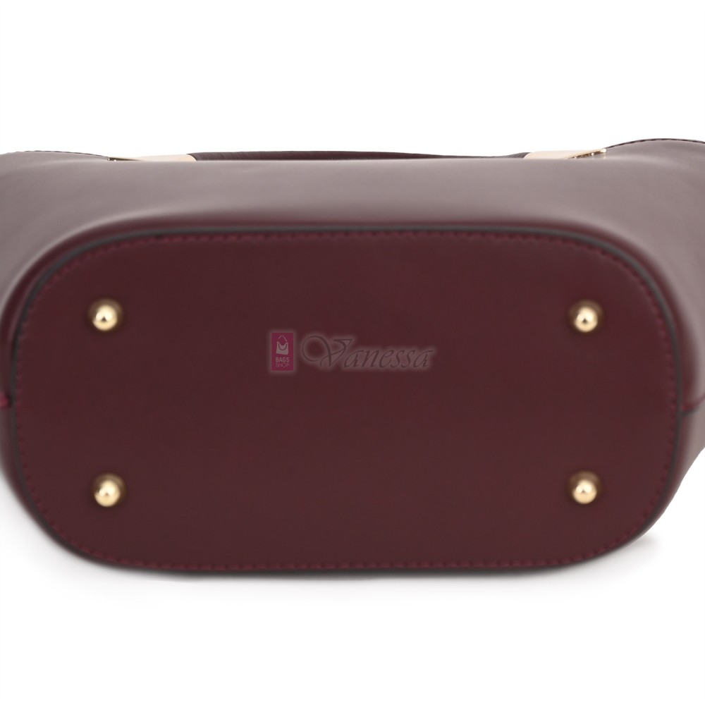 Елегантна дамска чанта от естествена кожа, в цвят бордо Код: EKL62