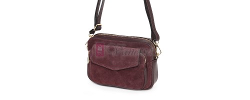 Ежедневна, малка дамска чанта от естествена кожа, в цвят бордо Код: EKM56