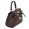 Елегантна, малка дамска чанта от естествена кожа, в цвят бордо. Код: EKM59