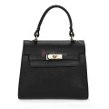 Елегантна, малка дамска чанта от естествена кожа, в черен цвят. Код: EKM59