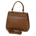 Елегантна, малка дамска чанта от естествена кожа, в кафяв цвят. Код: EKM59