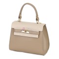 Елегантна, малка дамска чанта от естествена кожа, в бежов цвят. Код: EKM59-1