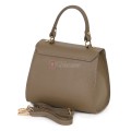 Елегантна, малка дамска чанта от естествена кожа, в тъмнобежов цвят. Код: EKM59