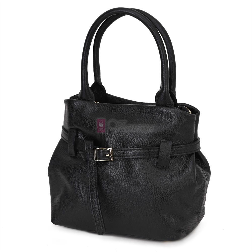 Малка дамска чанта, от естествена кожа, в черен цвят Код: EKM62