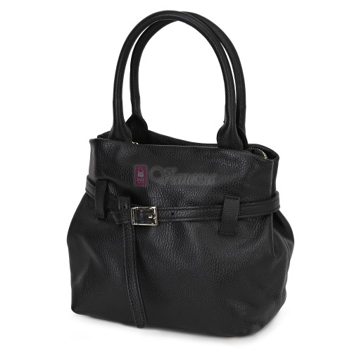 Малка дамска чанта, от естествена кожа, в черен цвят Код: EKM62