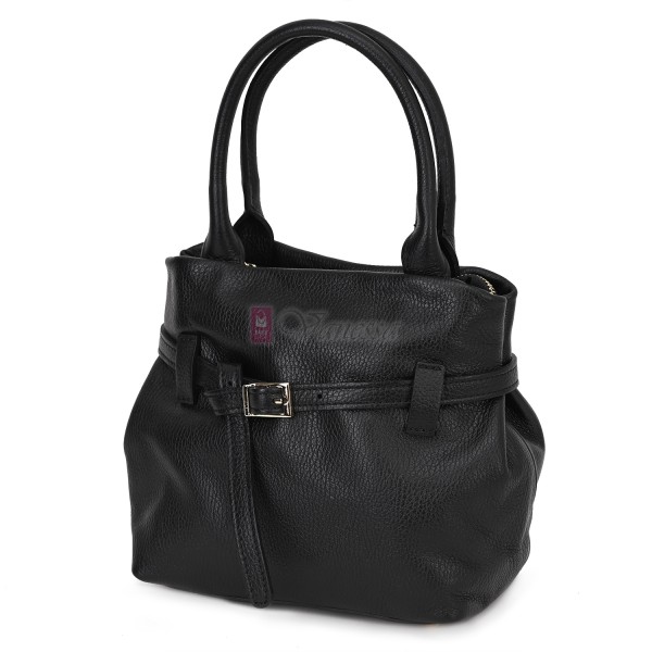 Малка дамска чанта, от естествена кожа, в черен цвят Код: EKM62