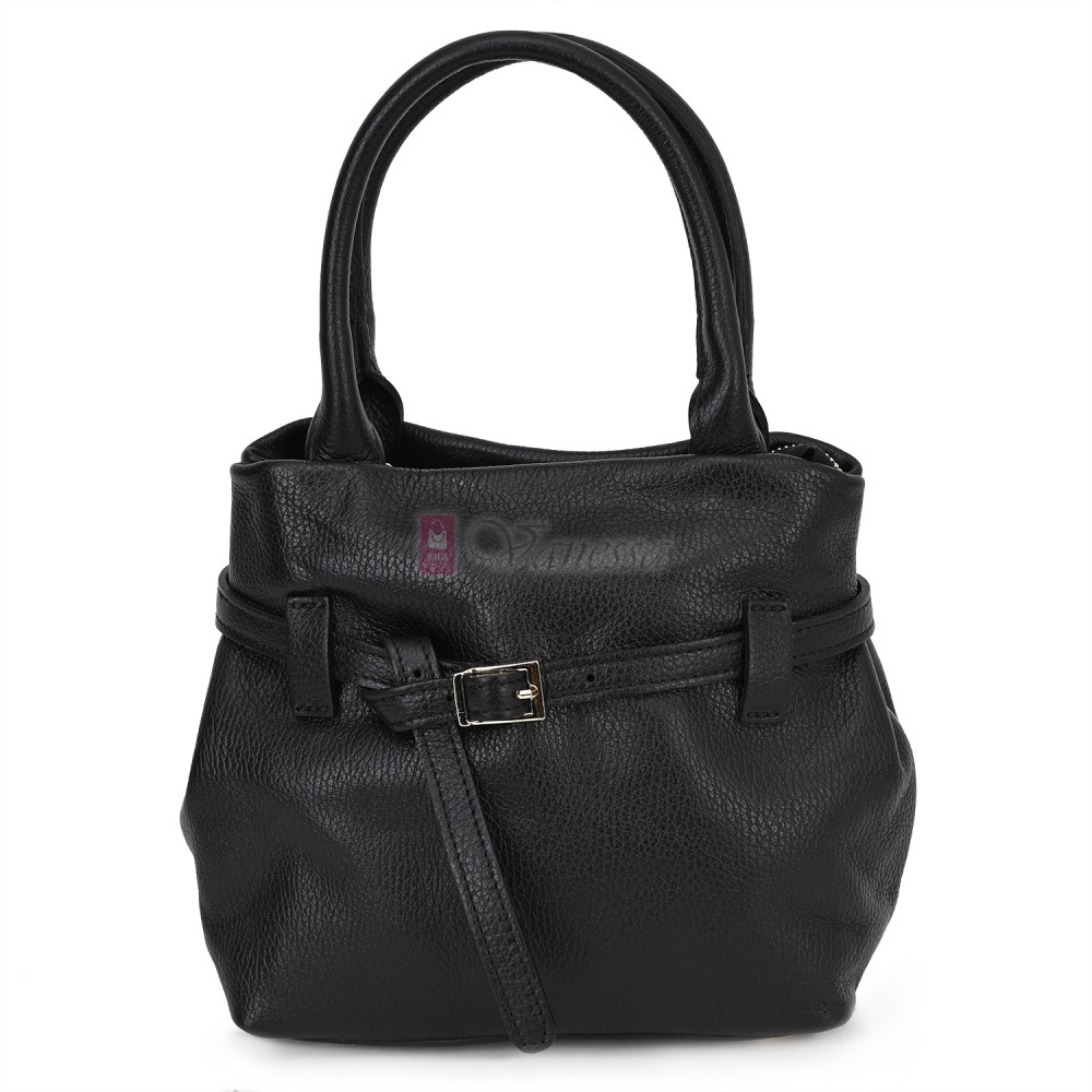 Малка дамска чанта, от естествена кожа, в черен цвят Код: EKM62