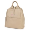 Дамска раница от естествена кожа, в бежов цвят. Код: EKR66