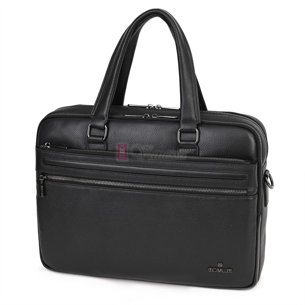 Голяма мъжка чанта от естествена кожа в черен цвят. Код: 1483