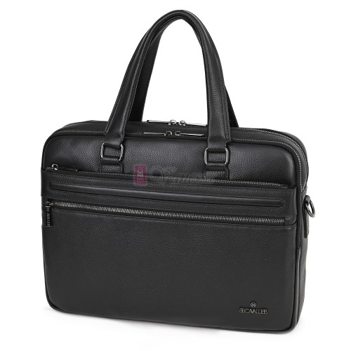 Голяма мъжка чанта от естествена кожа в черен цвят. Код: 1483