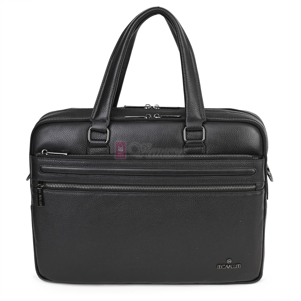 Голяма мъжка чанта от естествена кожа в черен цвят. Код: 1483