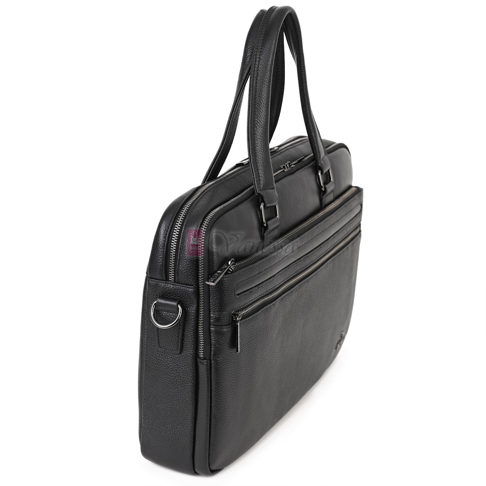 Голяма мъжка чанта от естествена кожа в черен цвят. Код: 1483