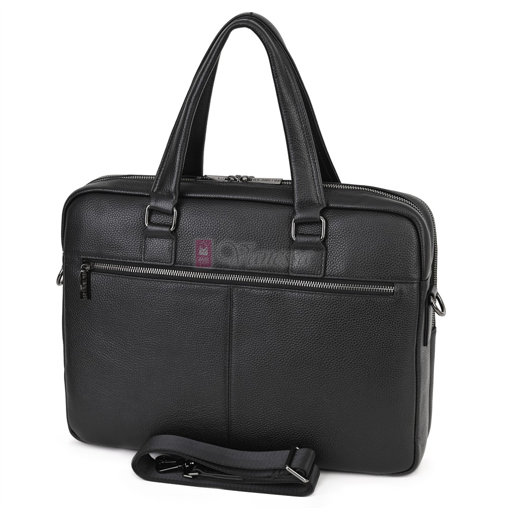 Голяма мъжка чанта от естествена кожа в черен цвят. Код: 1483