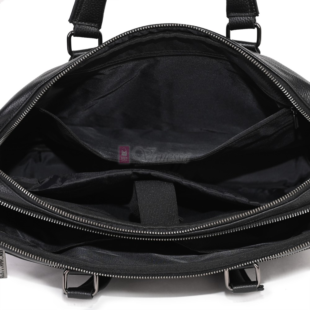 Голяма мъжка чанта от естествена кожа в черен цвят. Код: 1483