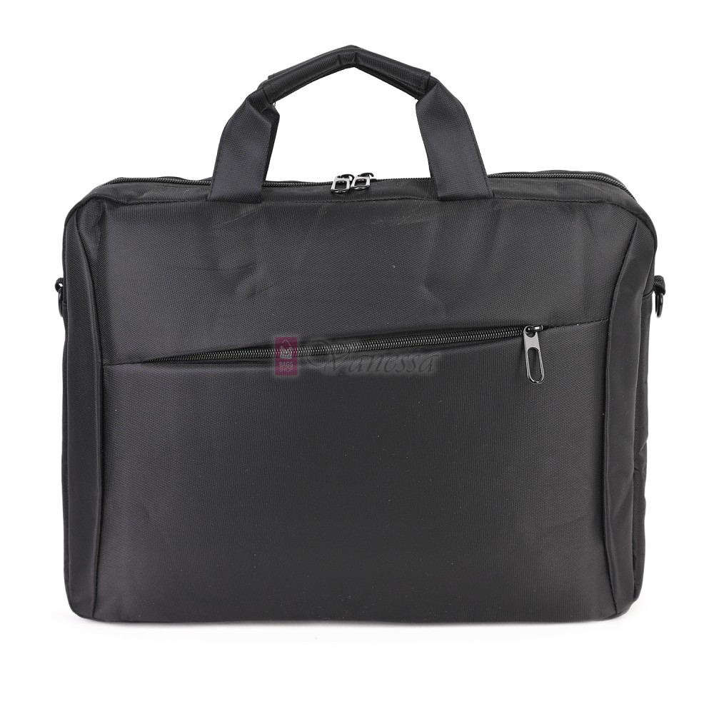 Голяма мъжка чанта от текстил в черен цвят. Код: MT