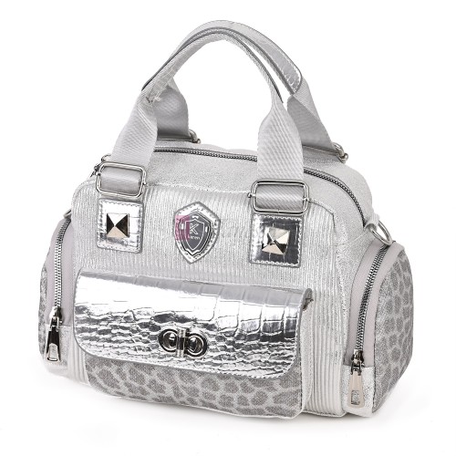  Дамска чанта от висококачествена еко кожа, в сребрист цвят. Код: K007