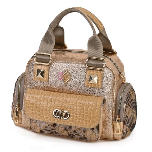  Дамска чанта от висококачествена еко кожа, в златист цвят. Код: K007