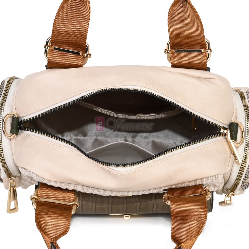  Дамска чанта от висококачествена еко кожа, в бежов цвят. Код: K007