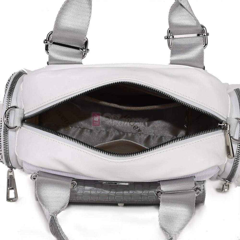  Дамска чанта от висококачествена еко кожа, в бял цвят. Код: K007