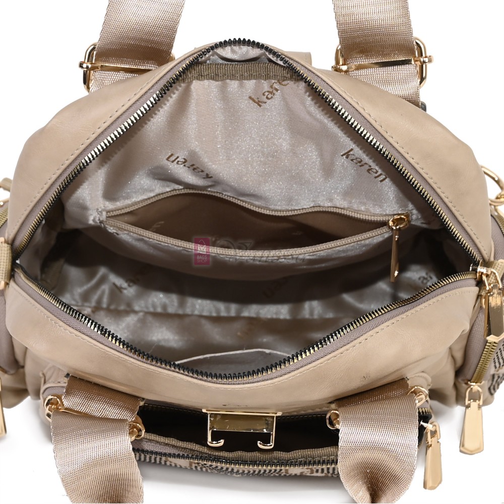 Дамска чанта/раница от висококачествена еко кожа, в бежов цвят. Код: K009  Дамска чанта/раница от висококачествена еко кожа, в бежов цвят. Код: K009