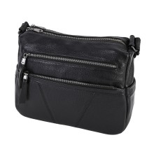 Дамска чанта от естествена кожа в черен цвят. Код: K10