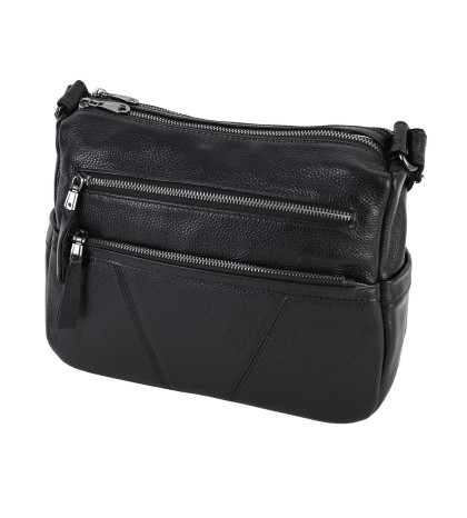 Дамска чанта от естествена кожа в черен цвят. Код: K10