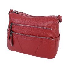 Дамска чанта от естествена кожа в червен цвят. Код: K10