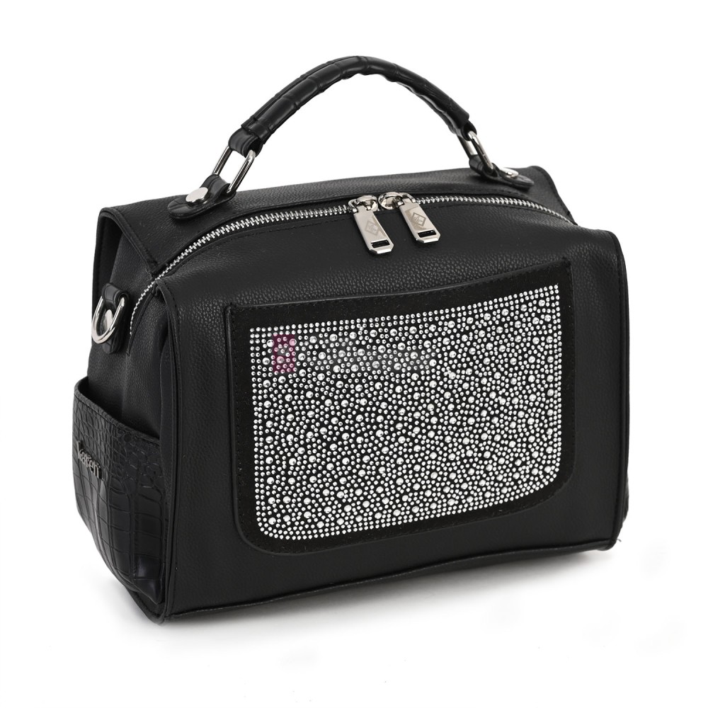  Дамска чанта от екологична кожа в черен цвят. Код: APK045