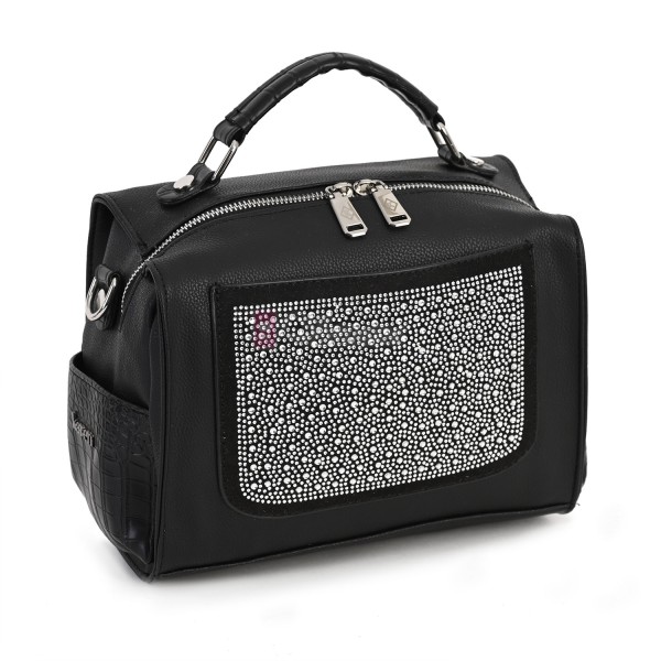  Дамска чанта от екологична кожа в черен цвят. Код: APK045