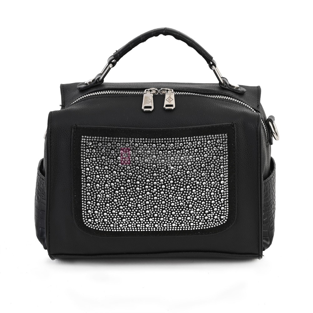  Дамска чанта от екологична кожа в черен цвят. Код: APK045