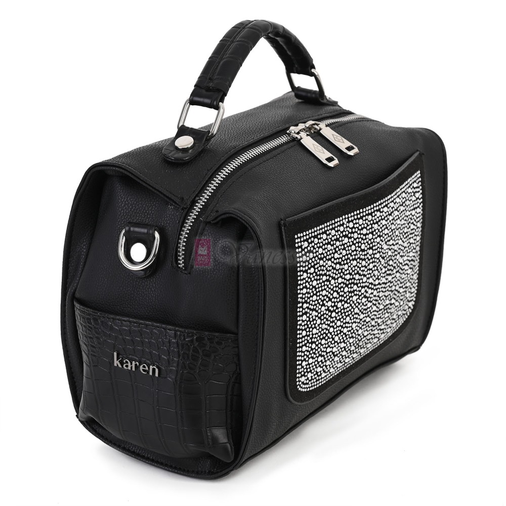  Дамска чанта от екологична кожа в черен цвят. Код: APK045