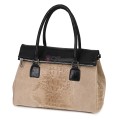 Елегантна дамска чанта, от естествена кожа, в бежов цвят. Код: KEK64
