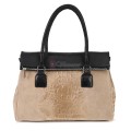 Елегантна дамска чанта, от естествена кожа, в бежов цвят. Код: KEK64
