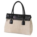 Елегантна дамска чанта, от естествена кожа, в светлобежов цвят. Код: KEK64